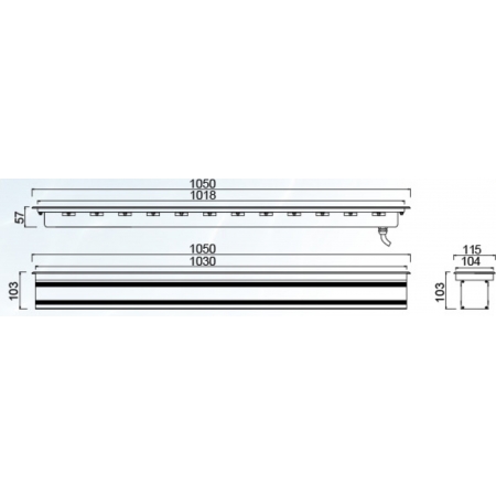 Reflektor liniowy  PXYH- XT010 36 / 48 Watt dowolny kolor+ RGB IP68 stal nierdz.